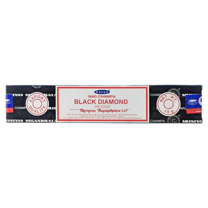 Satya Nag Champa Black Diamond Incense Sticks, 15g Pack