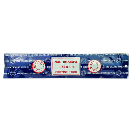 Black Ice TYPE Scent, Satya 11" Incense, 12-Stick Soft Pack