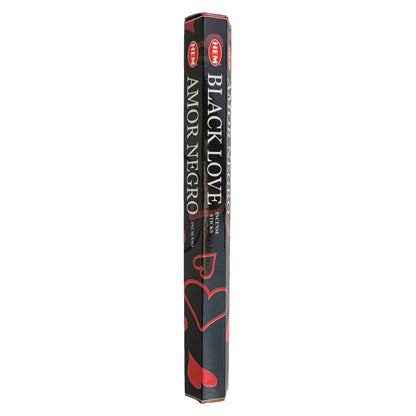 HEM Incense Sticks 20-Stick Hex Packs, Black Love Scent