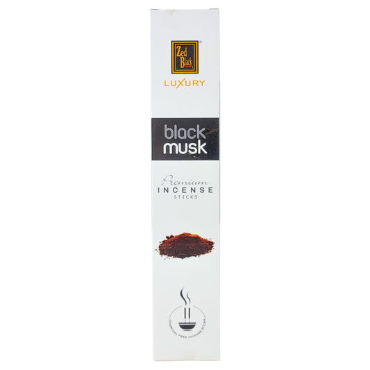 Black Musk Scent 9" Zed Black Luxury Incense, 12-Stick Pack