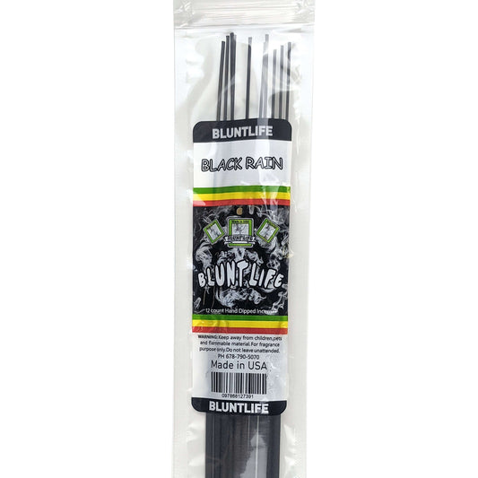 Black Rain Scent 10.5" BluntLife Incense, 12-Stick Pack