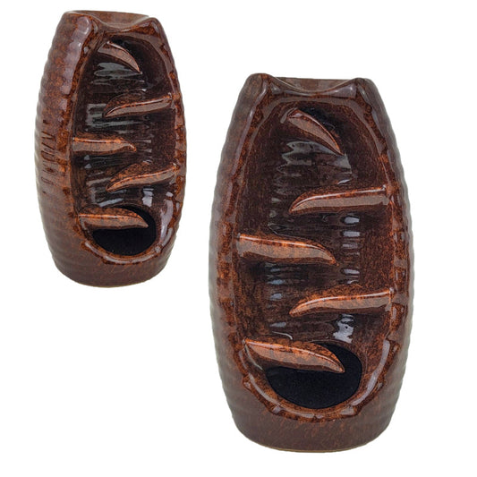Petals Cascade Ceramic Backflow Incense Cone Burner & Holder, Brown