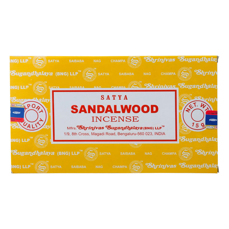 Sandalwood Incense Sticks by Satya BNG, 15g Packs