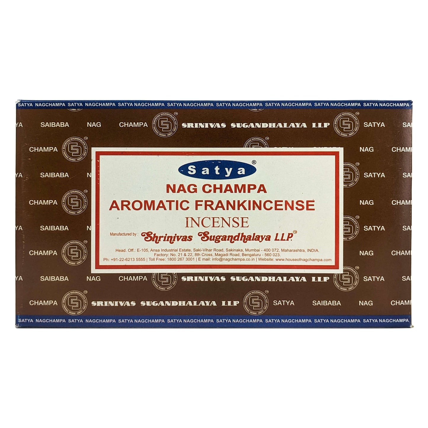 Satya Nag Champa Aromatic Frankincense Incense Sticks, 15g Pack
