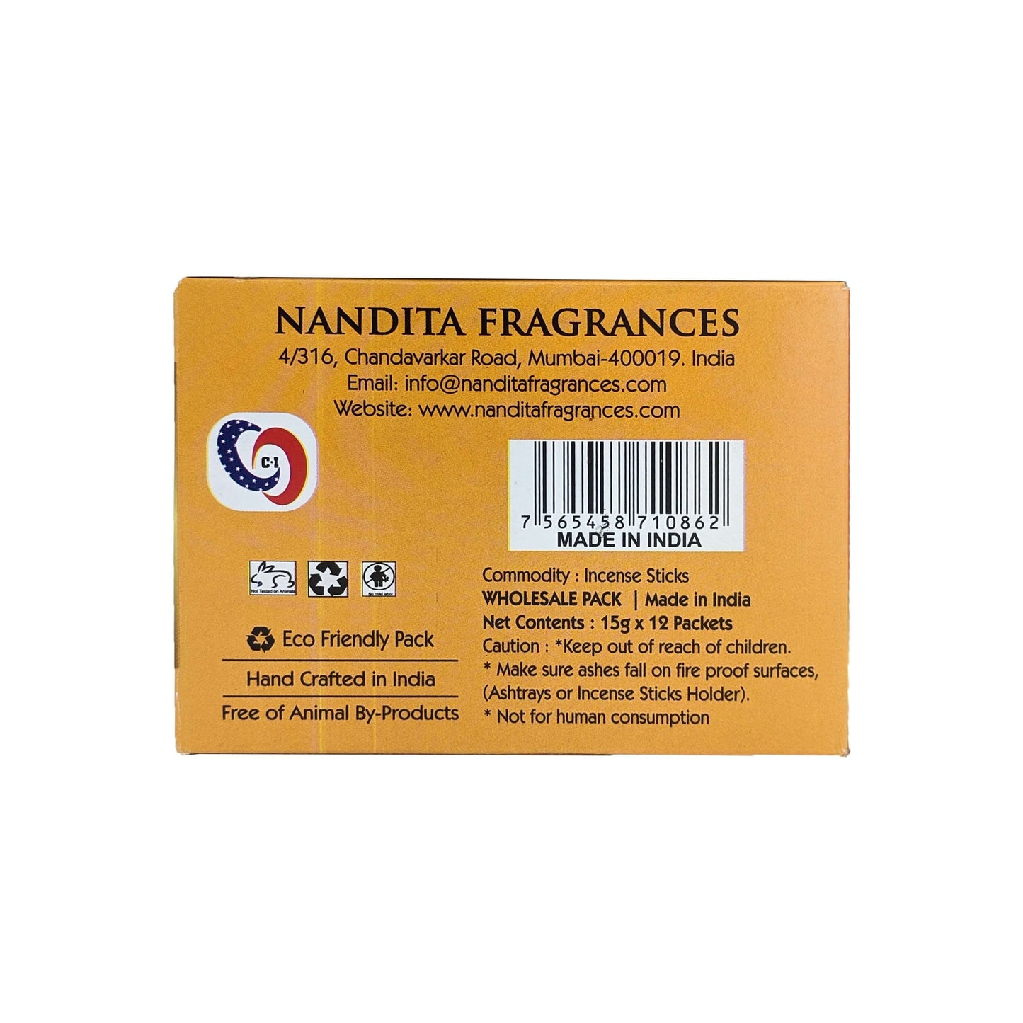 Nandita Saffron Sandal Incense Sticks, 15g Pack