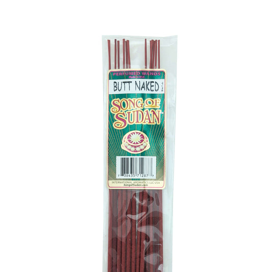 Song Of Sudan Handmade 11" Incense Sticks - Butt Naked Type Scent - 12 Sticks