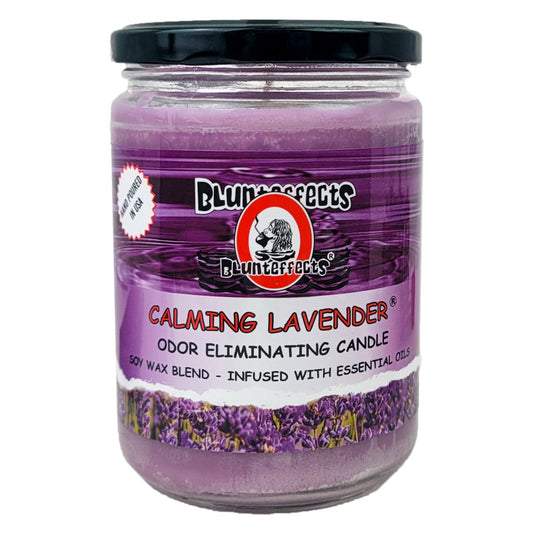 Calming Lavender 5" Blunteffects Odor Eliminating Glass Jar Candle