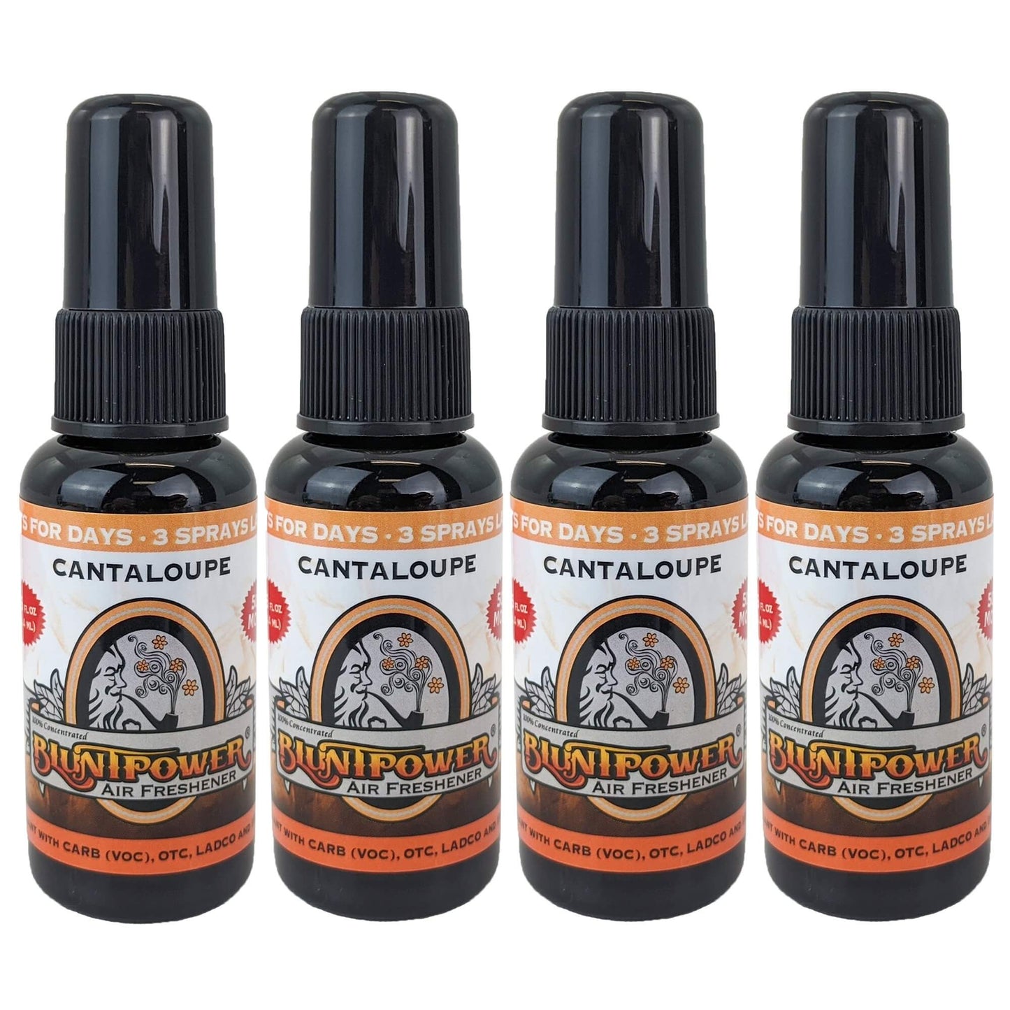 4-Pack: Blunt Power Spray 1.5 OZ Cantaloupe Scent