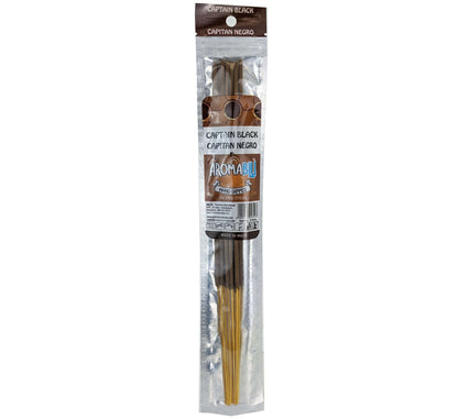 AromaBlu Hand Dipped 11" Incense Sticks, Captain Black Scent