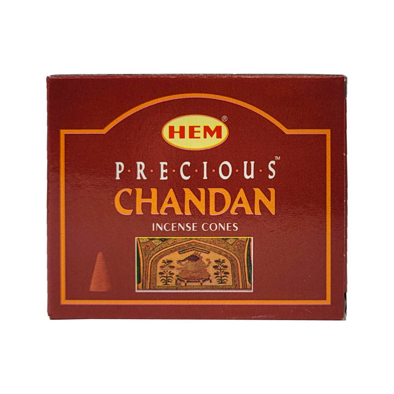 HEM Precious Chandan Scent Incense Cones, 10 Cone Pack