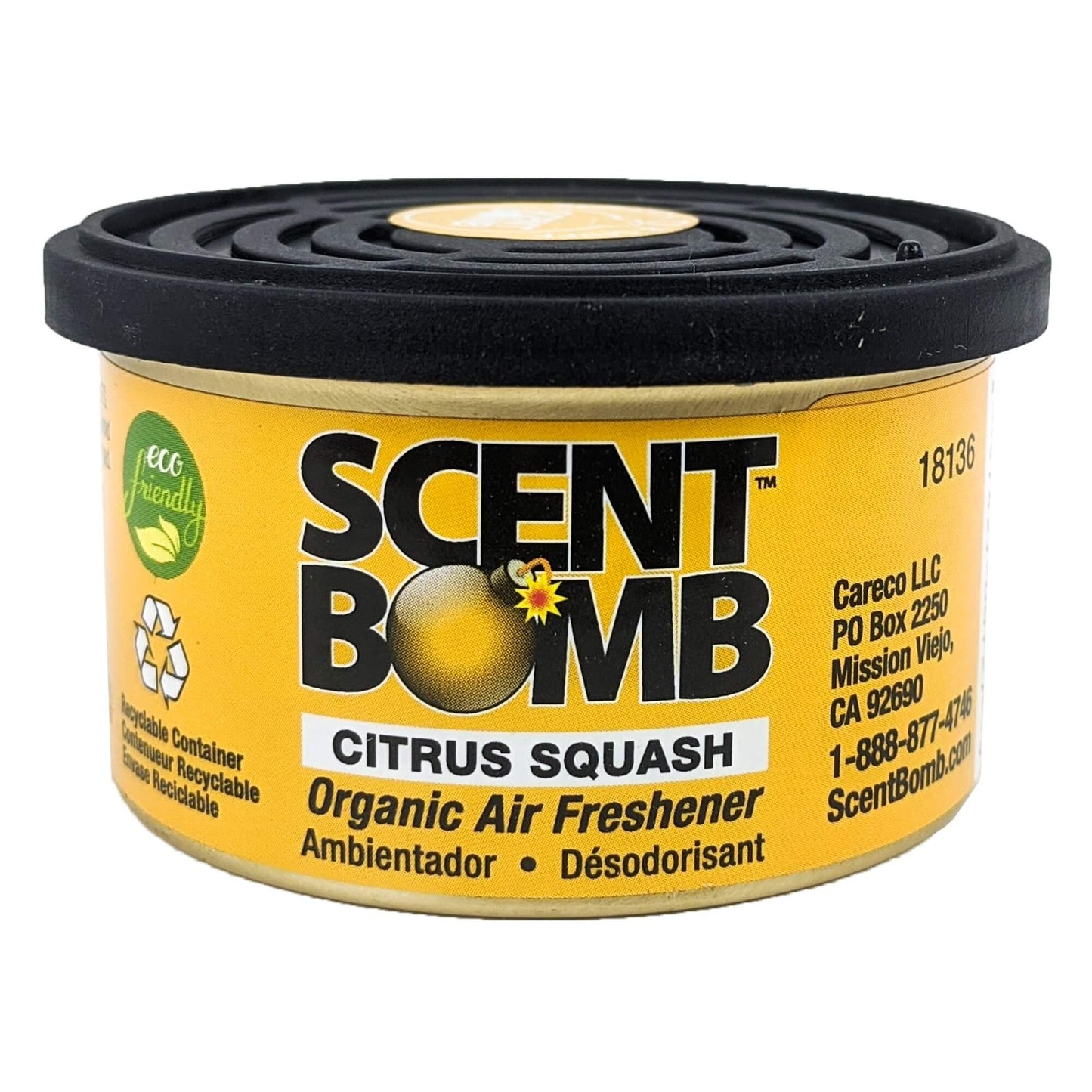 Citrus Squash Scent Bomb Organic Air Freshener Scent Can