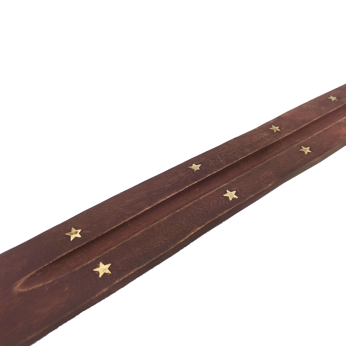 Jumbo Wood Incense Burner & Ash Catcher, Stars & Moon Design, 18"