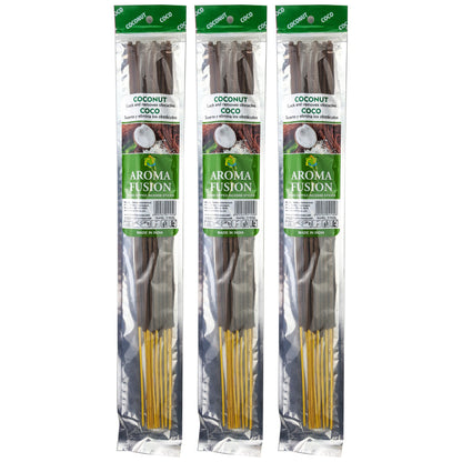 Coconut Scent Aroma Fusion 19" Jumbo Incense, 10-Stick Pack