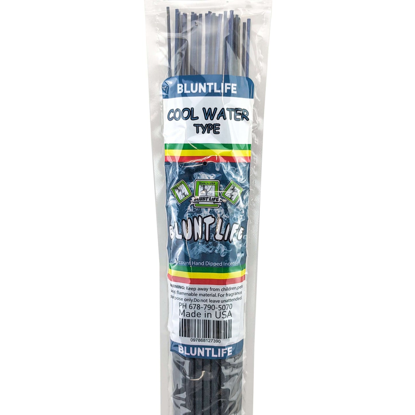 Cool Water TYPE Scent 19" BluntLife Jumbo Incense, 30-Stick Pack