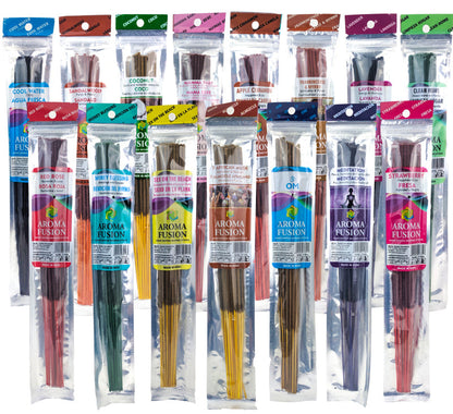 10 Packs Assorted Aroma Fusion Hand Dipped 11" Incense Sticks