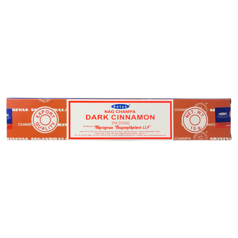 Satya Dark Cinnamon Scent Incense Sticks, 15g Pack