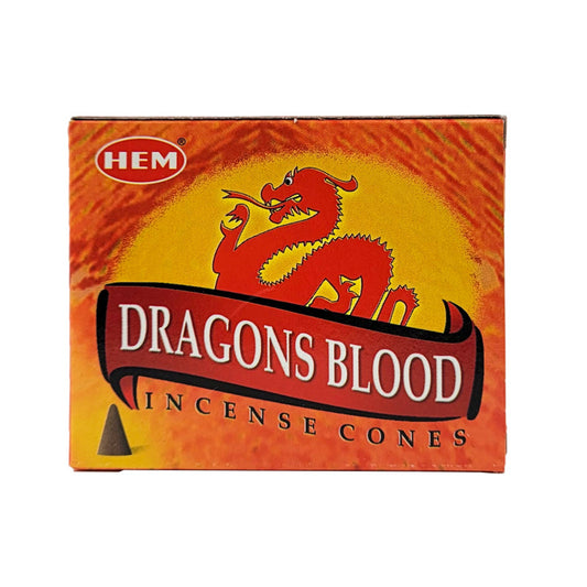 HEM Dragons Blood Scent Incense Cones, 10 Cone Pack