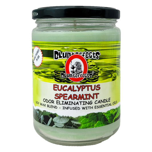Eucalyptus Spearmint 5" Blunteffects Odor Eliminating Glass Jar Candle