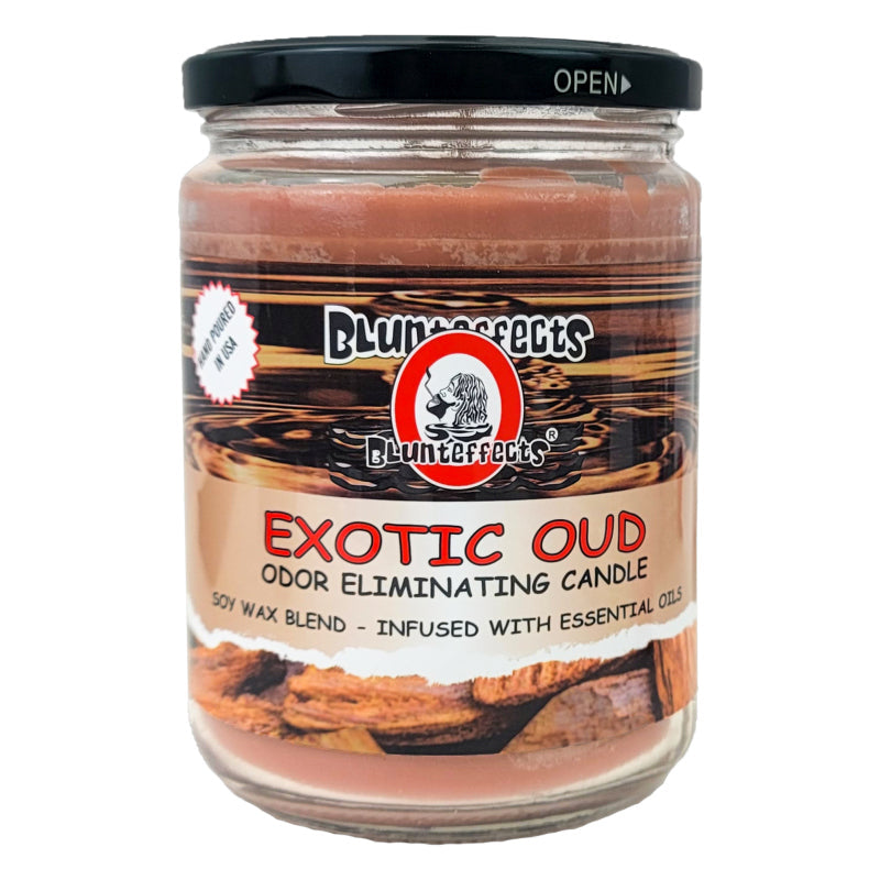 Exotic Oud 5" Blunteffects Odor Eliminating Glass Jar Candle