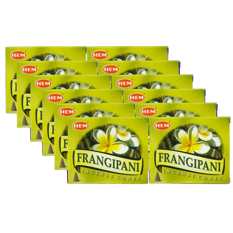 HEM Frangipani Scent Incense Cones, 10 Cone Pack
