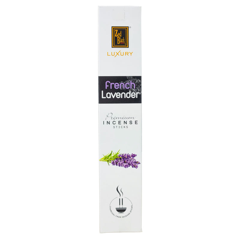 French Lavender Scent 9" Zed Black Luxury Incense, 12-Stick Pack