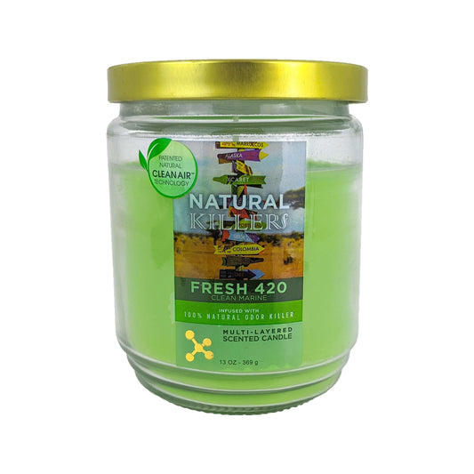 Natural Killers Odor-Killing Scented 13oz Candle, Fresh 420 Scent