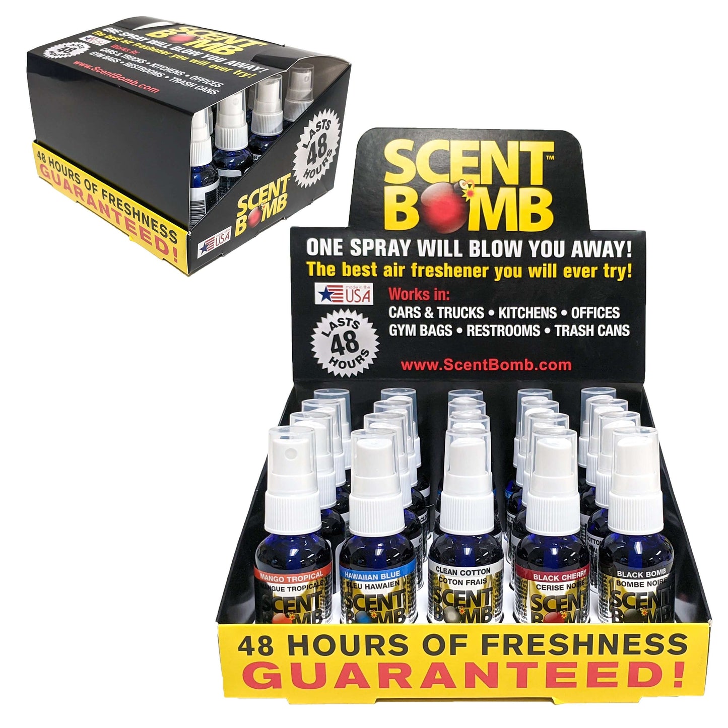 Scent Bomb Sprays, Display Box of 20 - Black Bomb Scent & More