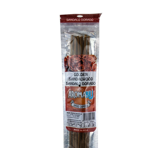 AromaBlu Hand Dipped 11" Incense Sticks, Golden Sandalwood Scent