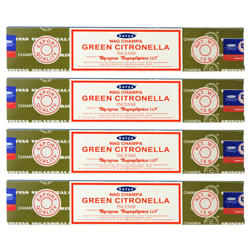 Satya Green Citronella Scent Incense Sticks, 15g Pack