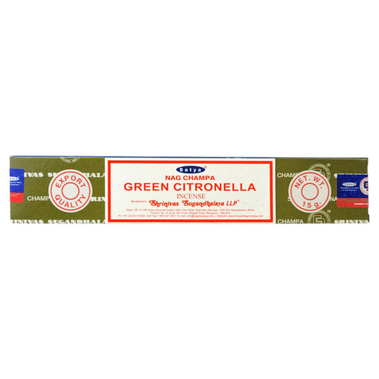 Satya Green Citronella Scent Incense Sticks, 15g Pack