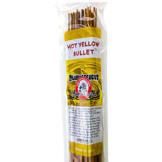 Hot Yellow Bullet Scent, 19" BluntEffects Jumbo Incense