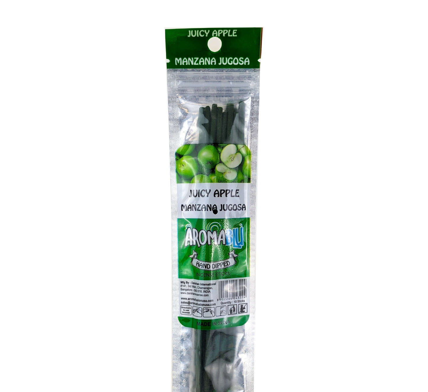 AromaBlu Hand Dipped 11" Incense Sticks, Juicy Apple Scent