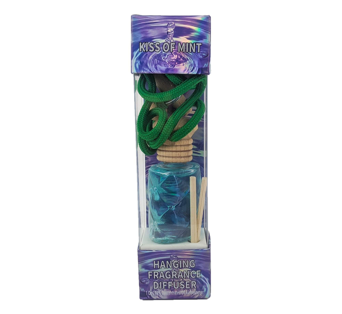 Kiss Of Mint Scent Blunteffects Hanging Glass Oil Diffuser, 13ml
