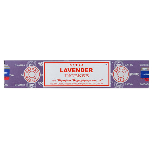 Lavender Incense Sticks by Satya BNG, 15g Packs