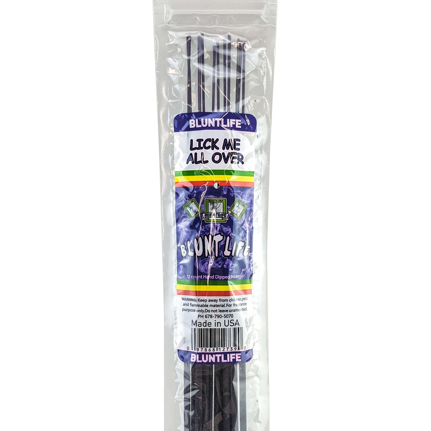 Lick Me All Over Scent 10.5" BluntLife Incense, 12-Stick Pack