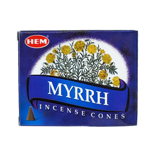 HEM Myrrh Scent Incense Cones, 10 Cone Pack