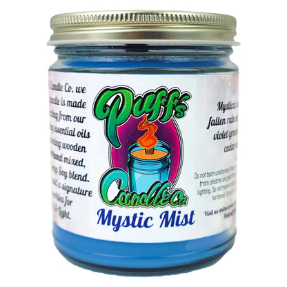 Mystic Mist Scent 9oz No Pendy Jar Candle, Puff's Candle Co