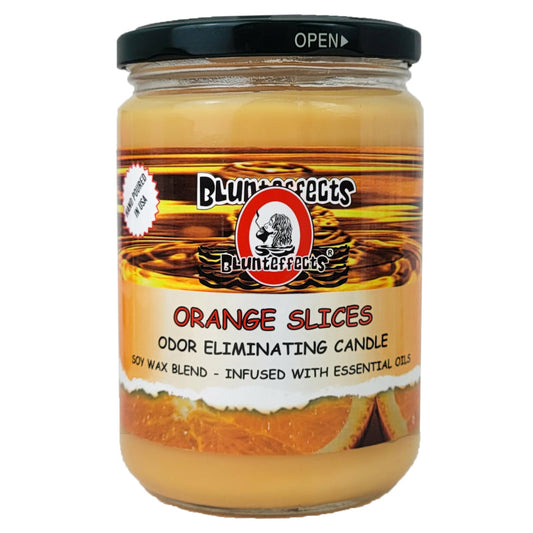 Orange Slices 5" Blunteffects Odor Eliminating Glass Jar Candle