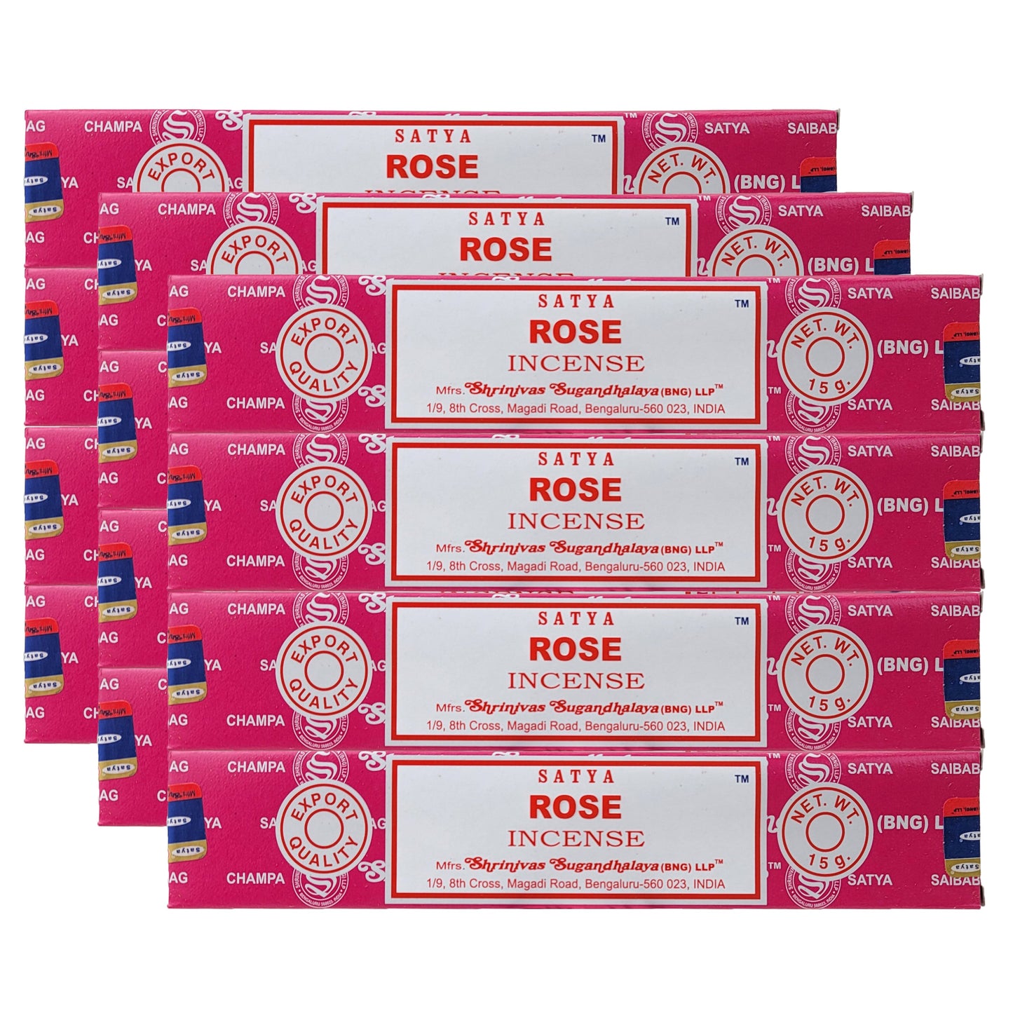 Rose Incense Sticks by Satya BNG, 15g Packs