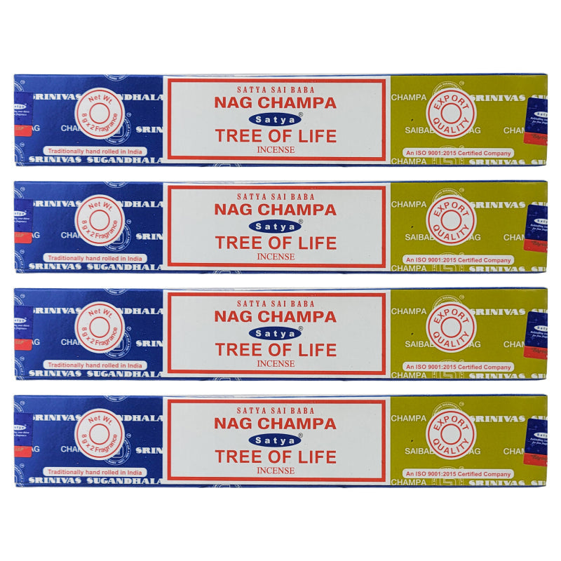 Satya Nag Champa + Tree of Life Incense Sticks, 16g Combo Pack