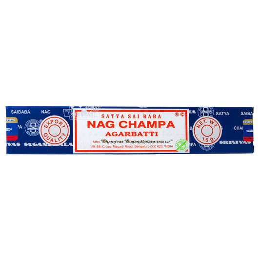 Nag Champa (Blue Box) Incense Sticks by Satya BNG, 15g Packs