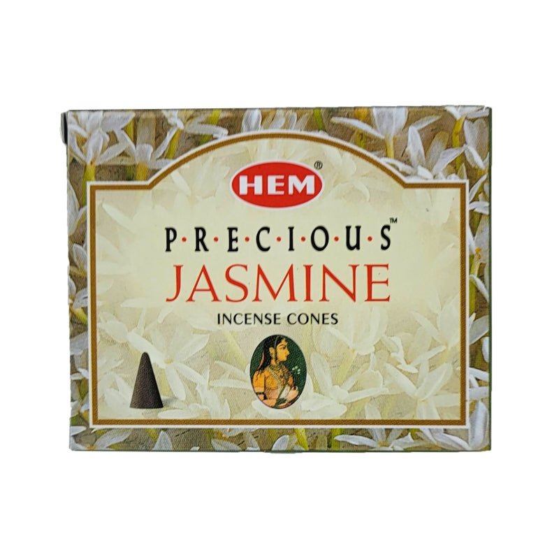 HEM Precious Jasmine Scent Incense Cones, 10 Cone Pack