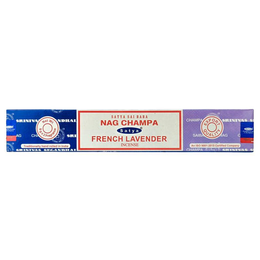 Satya Nag Champa + French Lavender Incense Sticks, 16g Combo Pack