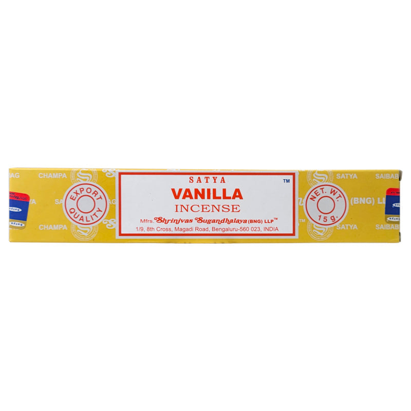 Vanilla Incense Sticks by Satya BNG, 15g Packs