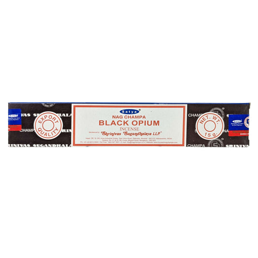 Satya Nag Champa Black Opium Incense Sticks, 15g Pack