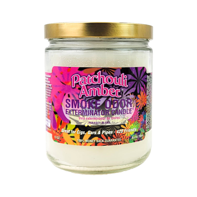 Patchouli Amber 4" Odor Exterminator Glass Jar Candle 13oz