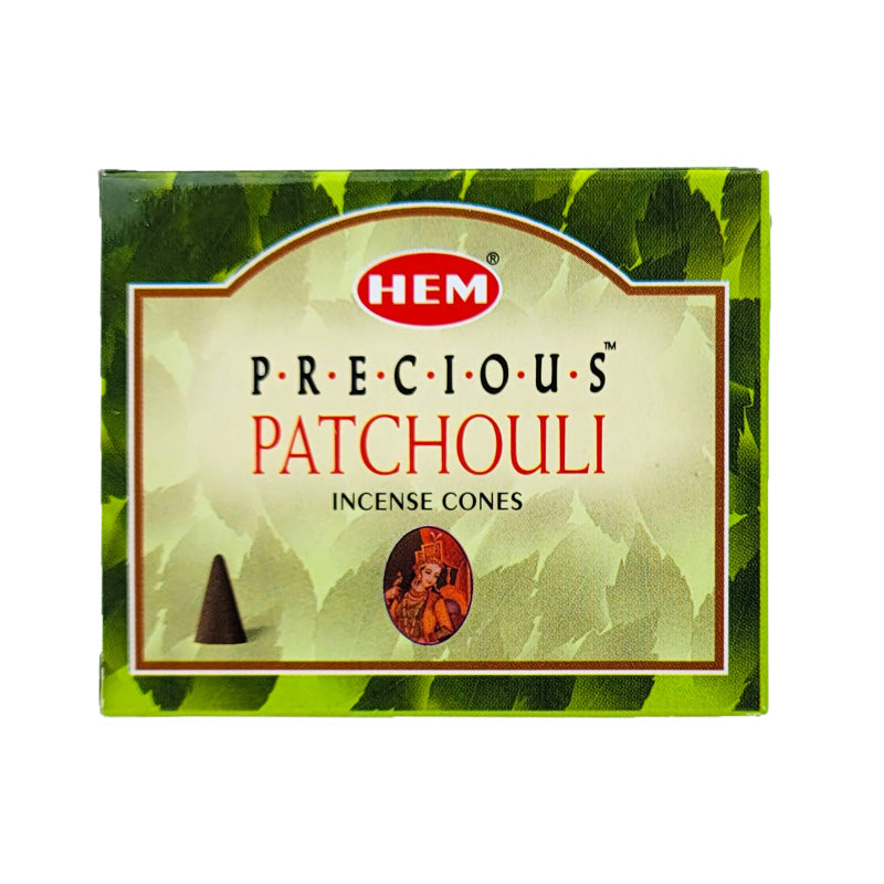 HEM Precious Patchouli Scent Incense Cones, 10 Cone Pack