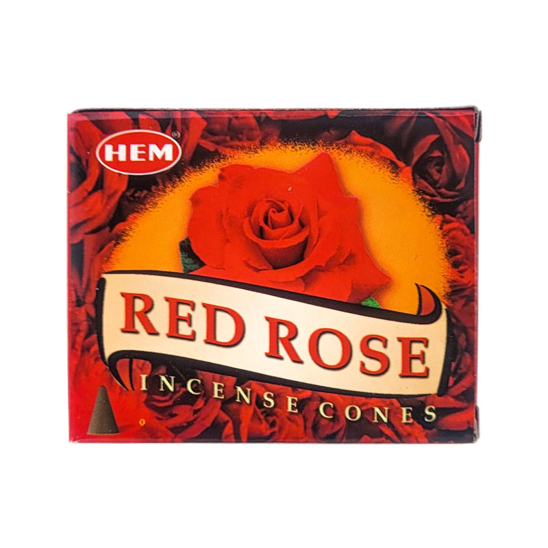HEM Red Rose Scent Incense Cones, 10 Cone Pack