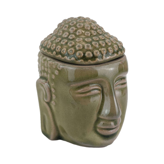 Aromar Buddha Ceramic Oil Warmer, Light Green