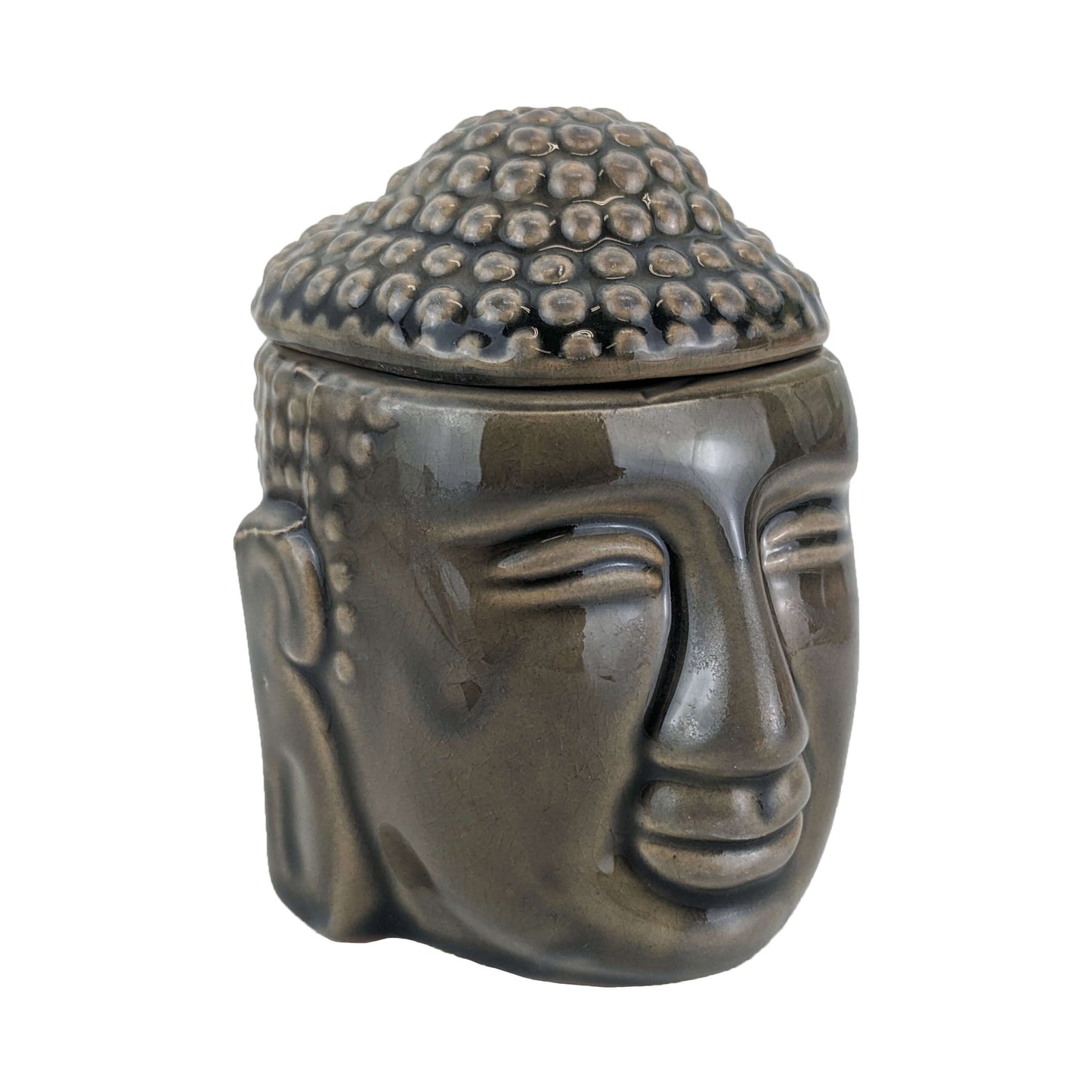 Aromar Buddha Ceramic Oil Warmer, Dark Olive